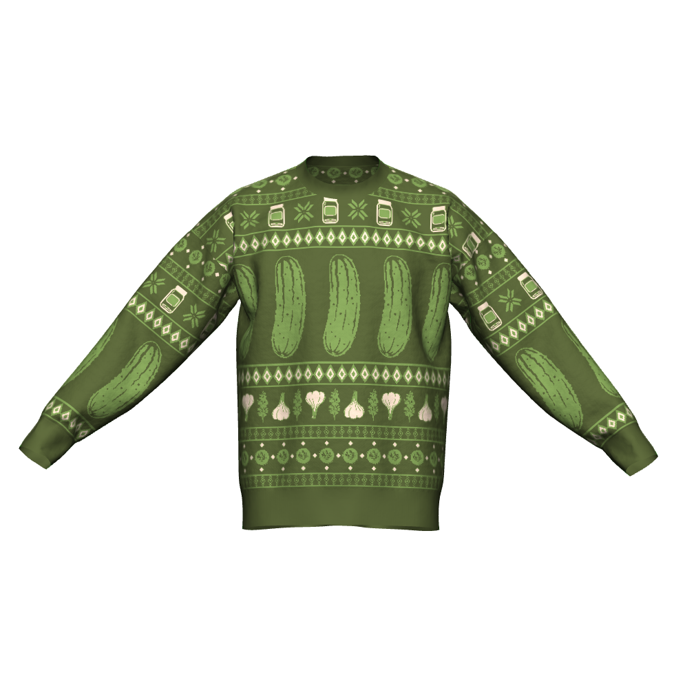 Dill Pickle Sweater Holiday Knit Sweater Unisex Relax Fit Bergerdog